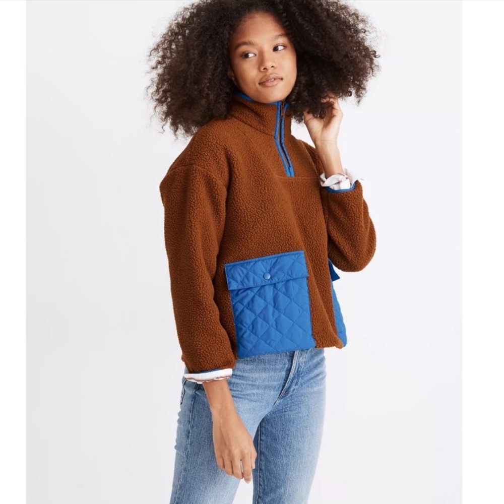 Madewell (Re)sourced Fleece Quilted-Pocket Popover Jacket
